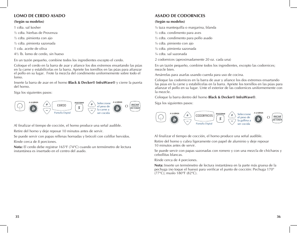 Black & Decker INFRAWAVE FC351B User Manual | Page 19 / 41