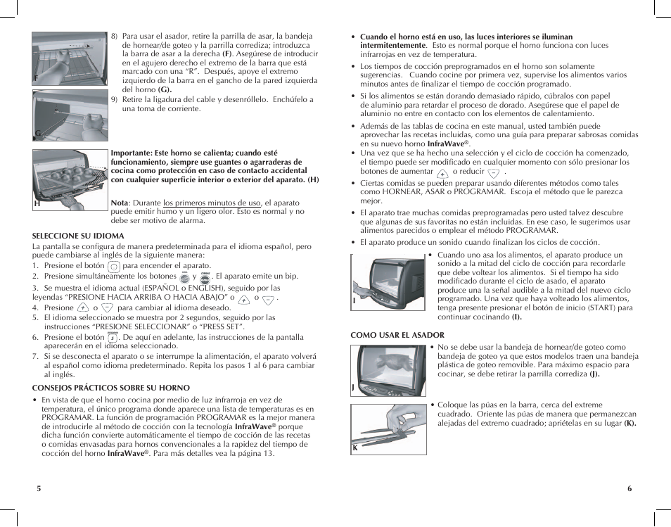 Food s | Black & Decker INFRAWAVE FC351B User Manual | Page 4 / 41