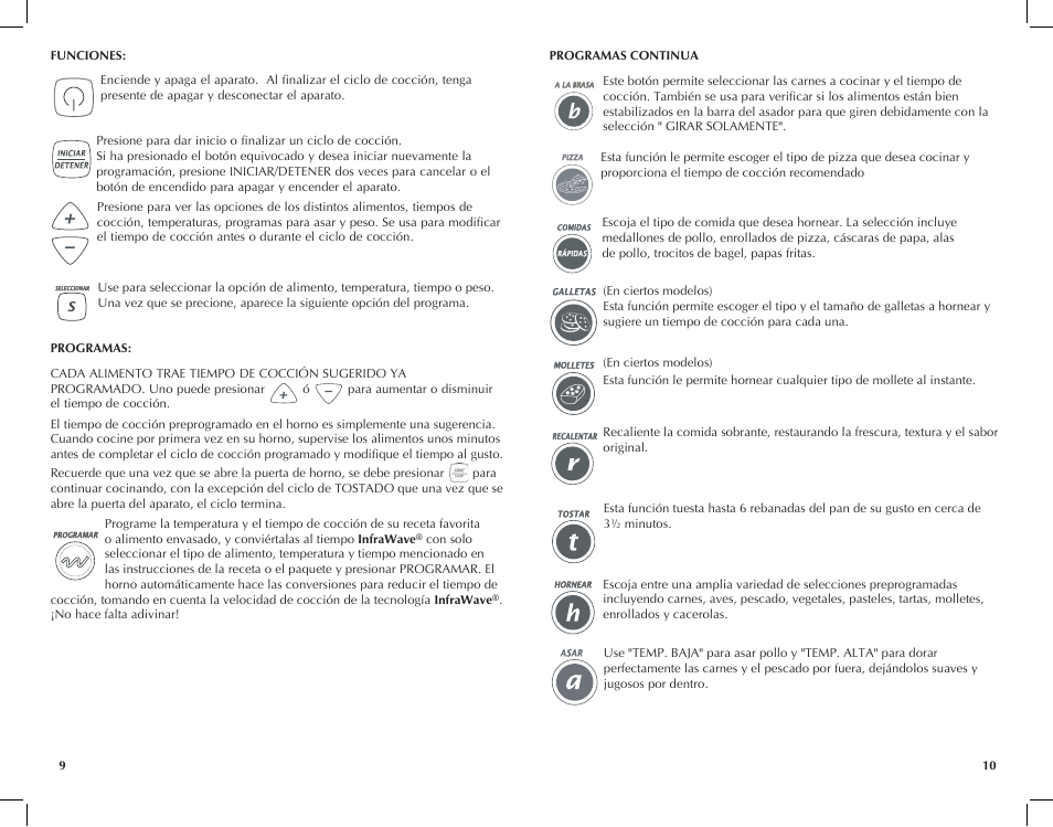 Black & Decker INFRAWAVE FC351B User Manual | Page 6 / 41