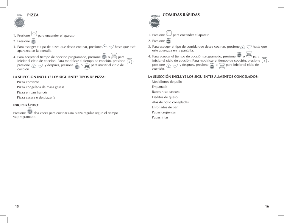 Black & Decker INFRAWAVE FC351B User Manual | Page 9 / 41