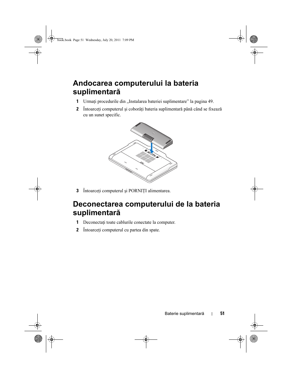 Andocarea computerului la bateria suplimentară | Dell Latitude E5420 (Early 2011) User Manual | Page 53 / 96