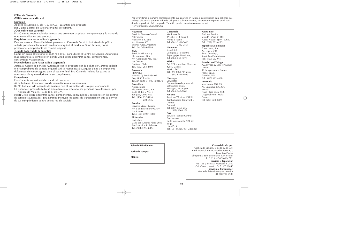 Black & Decker ODC440 User Manual | Page 12 / 13