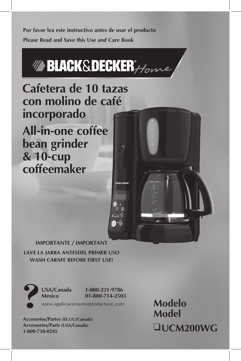 Black & Decker UCM200WG User Manual | 17 pages