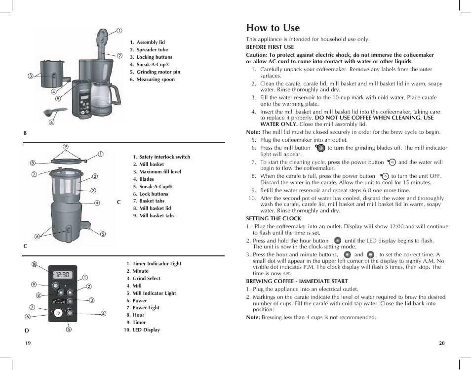 How to use | Black & Decker UCM200WG User Manual | Page 11 / 17