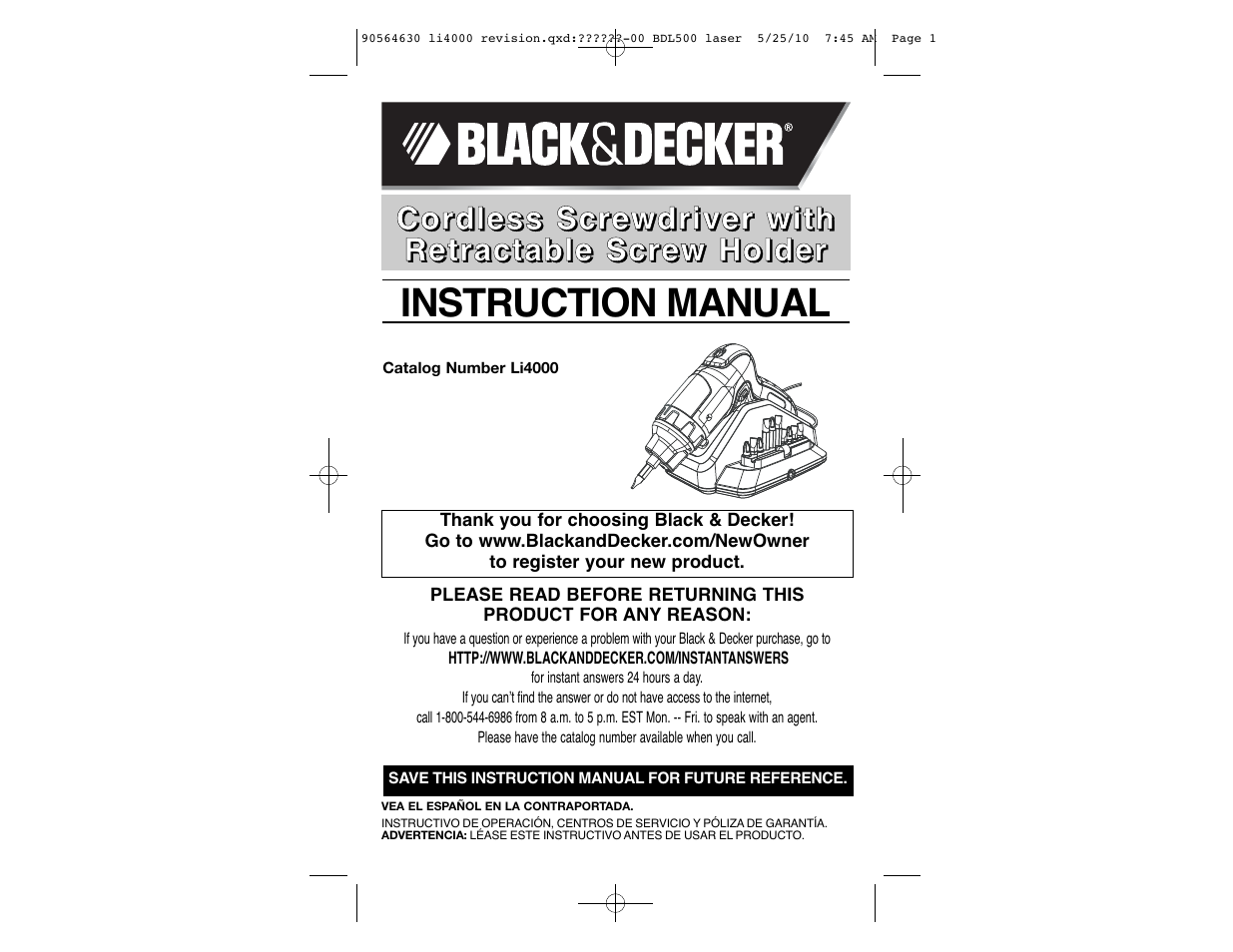 Black & Decker Li4000 User Manual | 19 pages