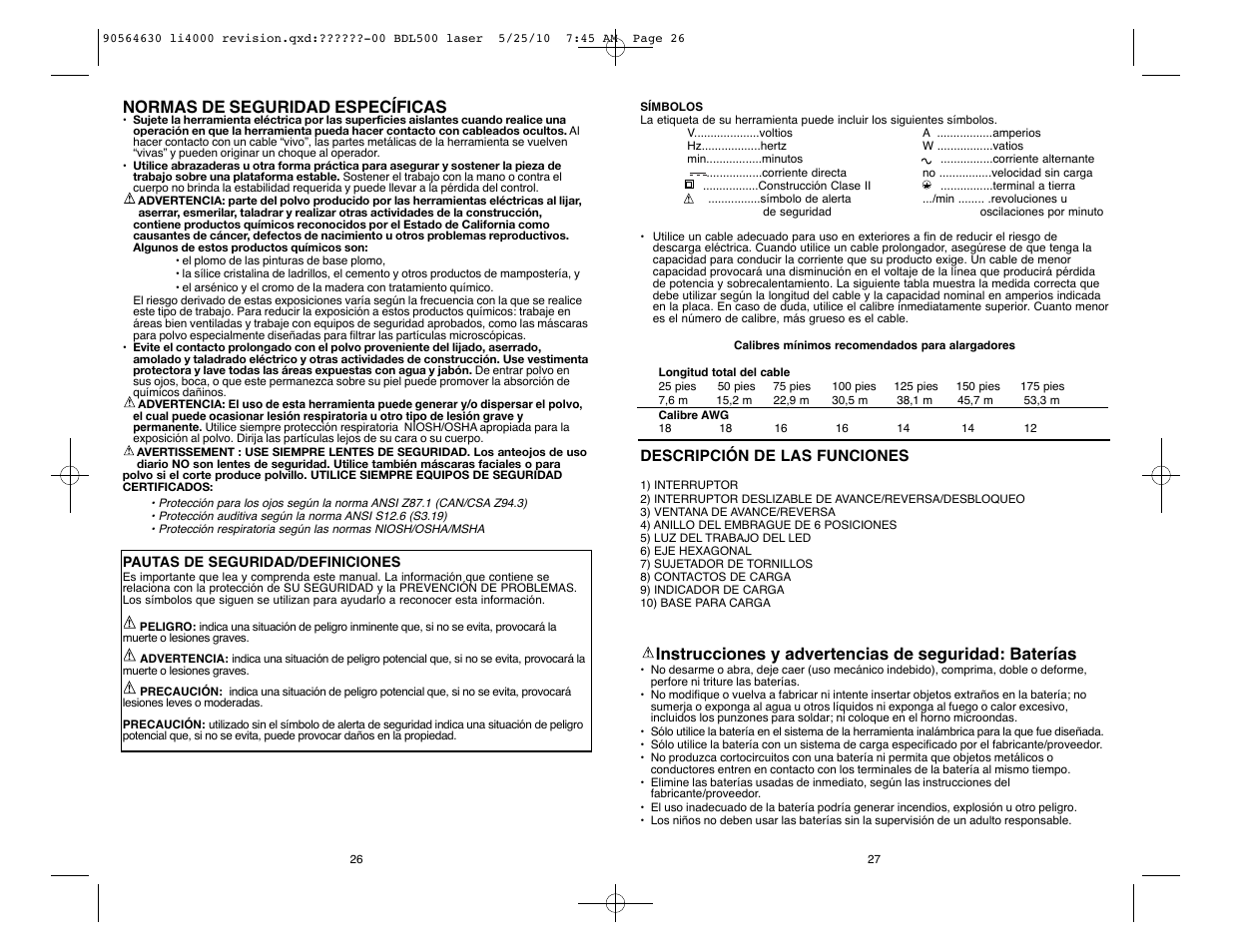 Normas de seguridad específicas | Black & Decker Li4000 User Manual | Page 14 / 19