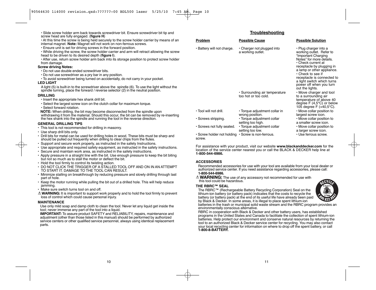 Black & Decker Li4000 User Manual | Page 6 / 19