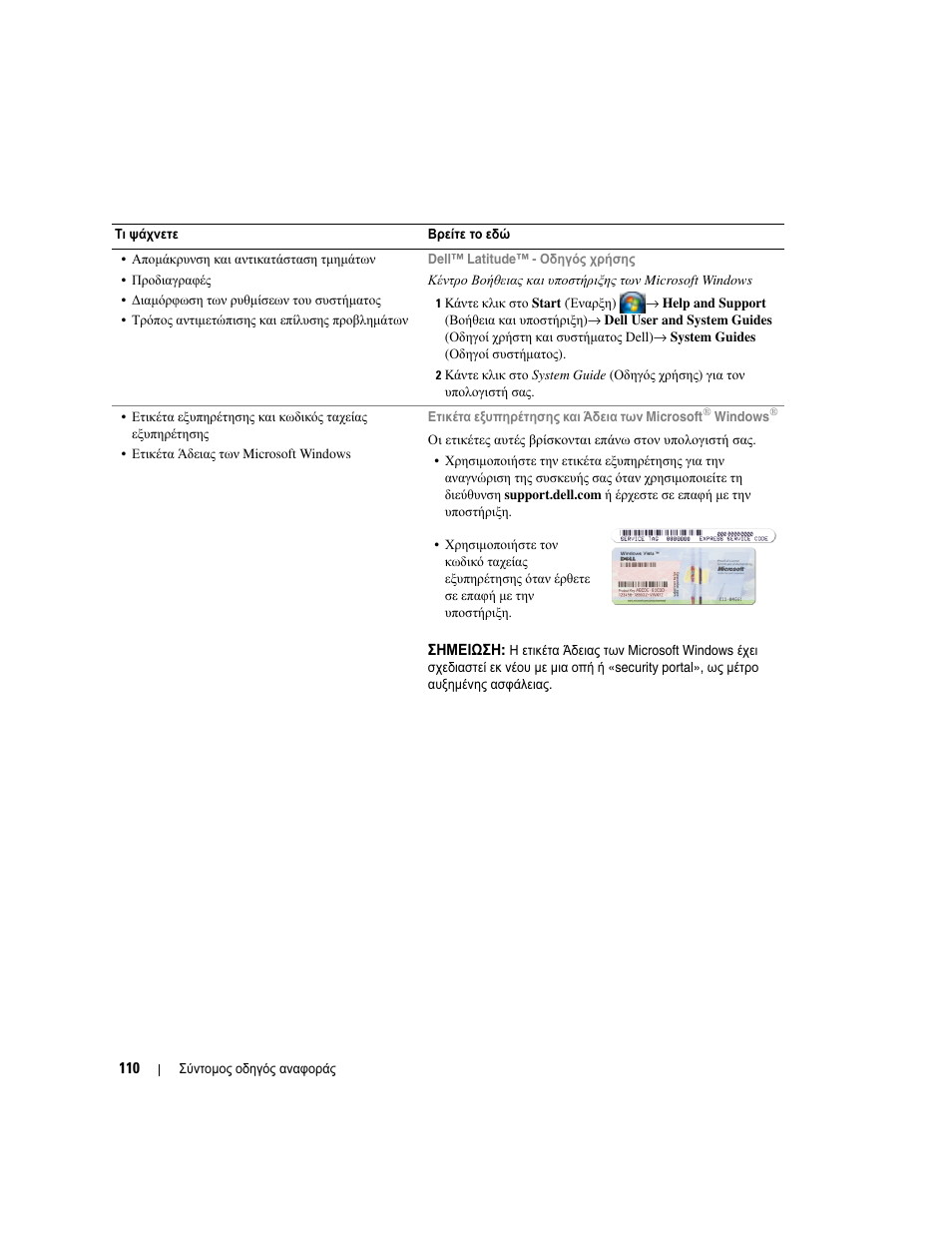 Dell Latitude D830 (Early 2007) User Manual | Page 110 / 258