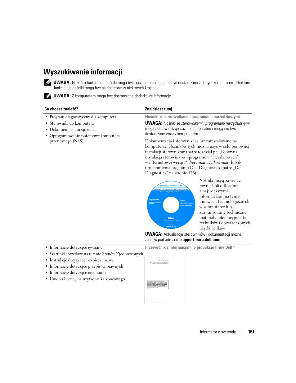 Wyszukiwanie informacji | Dell Latitude D830 (Early 2007) User Manual | Page 161 / 258