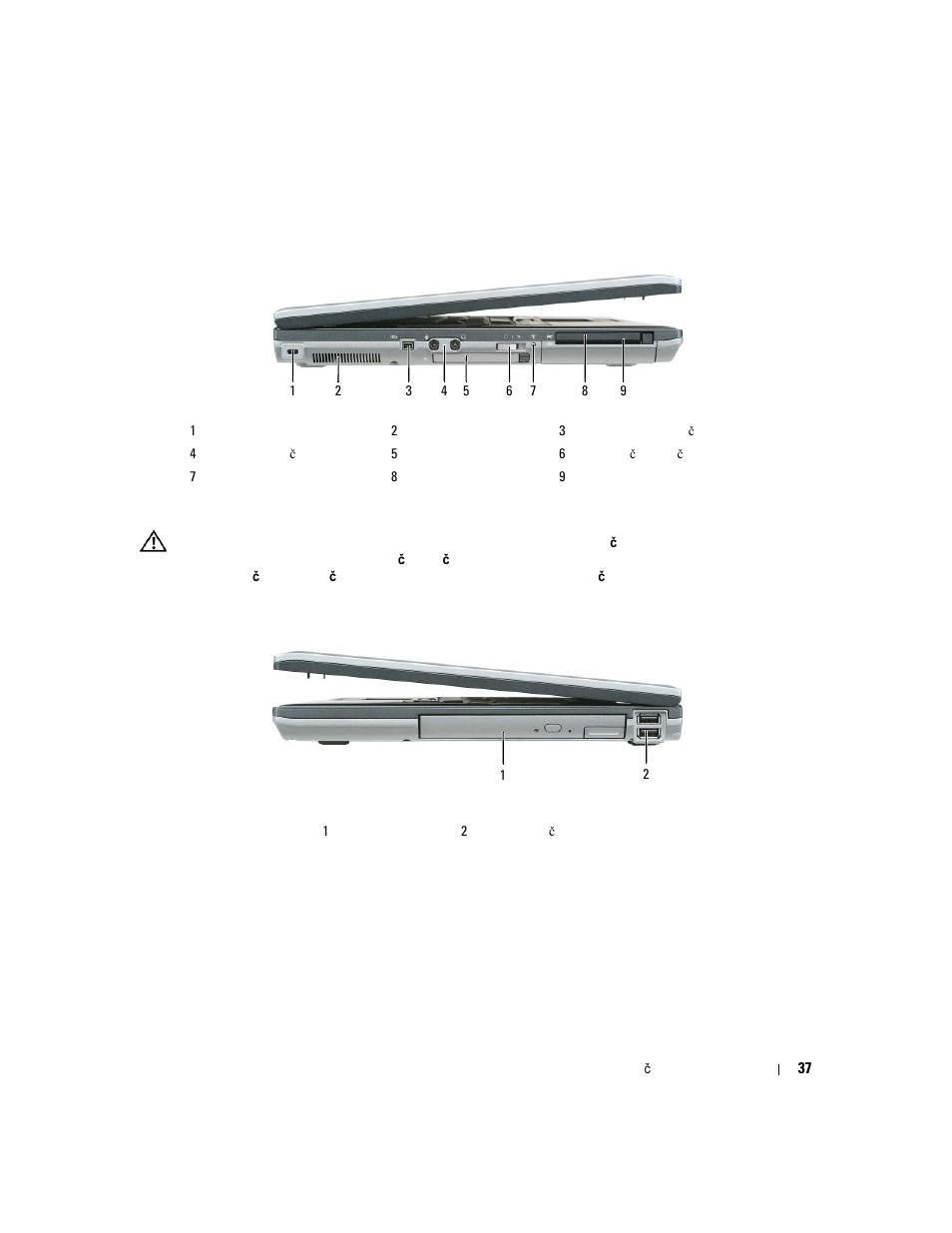 Lijevi prikaz, Desni prikaz | Dell Latitude D830 (Early 2007) User Manual | Page 37 / 258