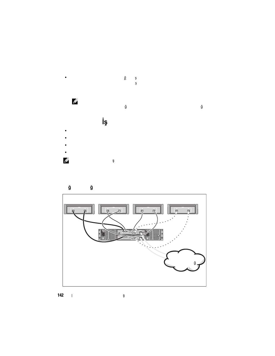 Desteklenen işletim sistemleri, Genel yapılandırmalar, Doğrudan bağlanan ana sunucularınızı kablolama | Desteklenen iş letim sistemleri | Dell PowerVault MD3200 User Manual | Page 144 / 174