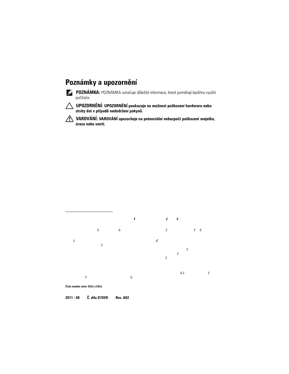 Poznámky a upozornění | Dell PowerVault MD3200 User Manual | Page 20 / 174