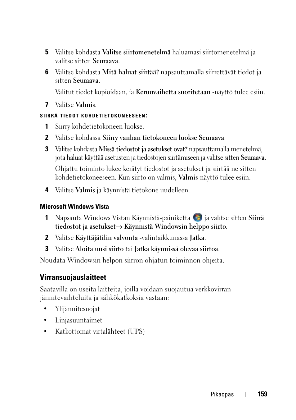 Virransuojauslaitteet | Dell Precision T3400 (Late 2007) User Manual | Page 159 / 608