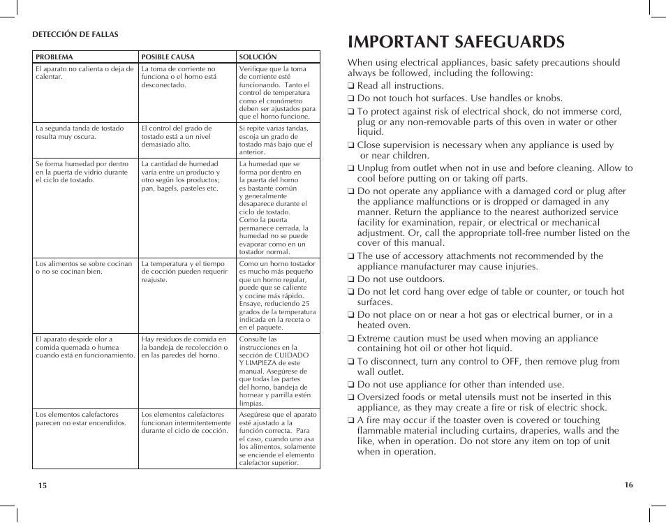 Important safeguards | Black & Decker Toast-R- TRO491B User Manual | Page 9 / 19