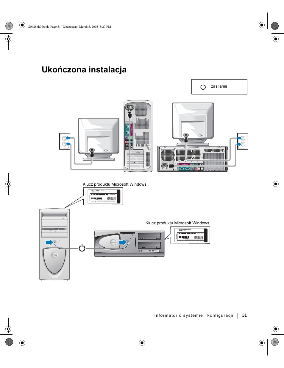 Ukończona instalacja | Dell Precision 360 User Manual | Page 51 / 112