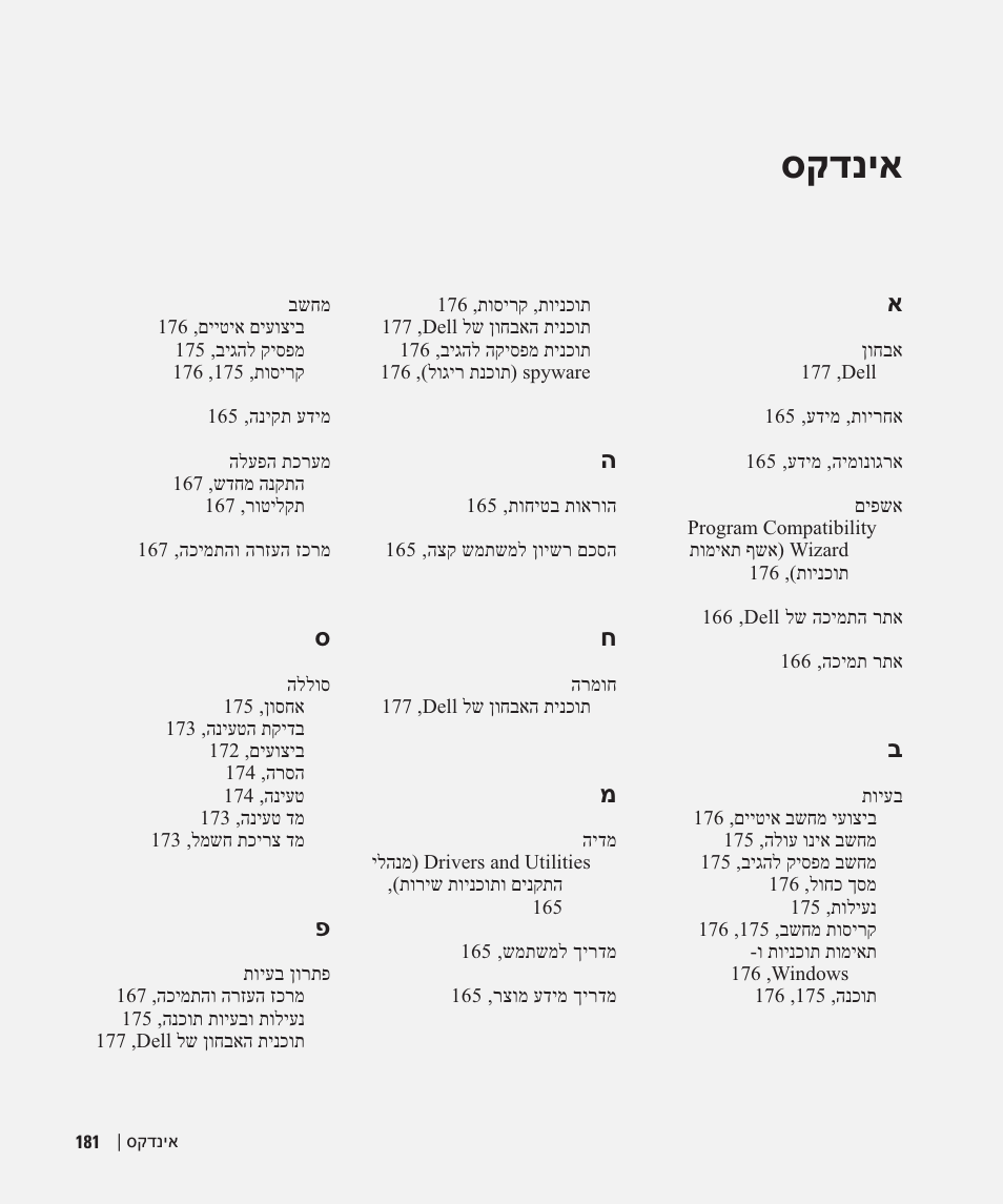 סקדניא | Dell Latitude D631 (Early 2009) User Manual | Page 162 / 182