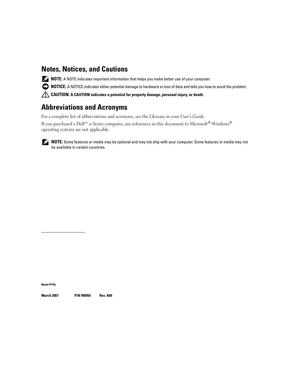 Abbreviations and acronyms | Dell Latitude D631 (Early 2009) User Manual | Page 2 / 182