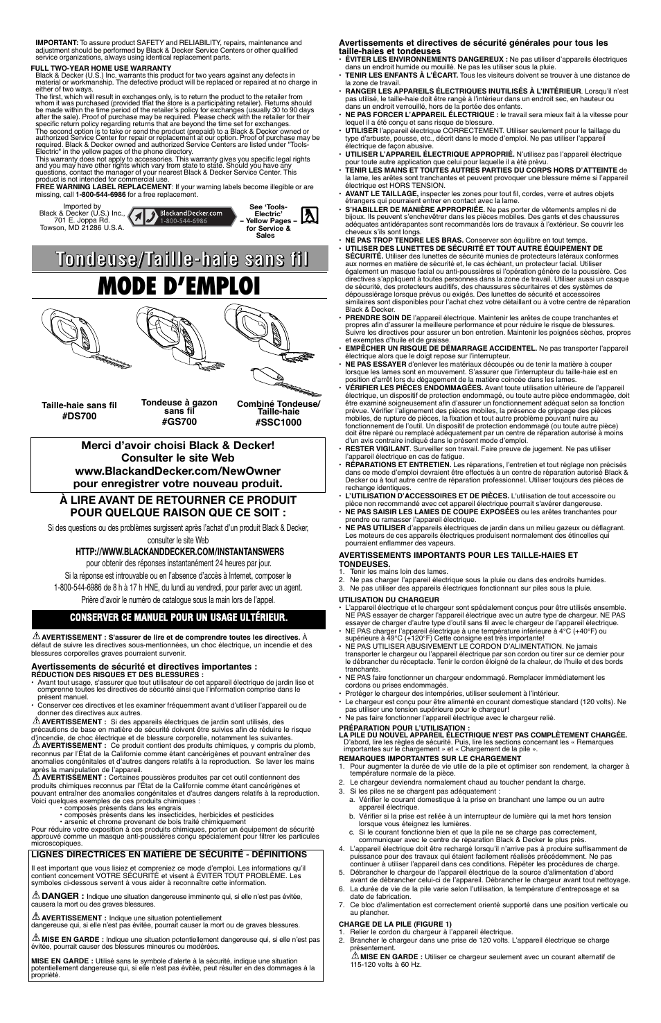 Mode d’emploi | Black & Decker DS700 User Manual | Page 3 / 6