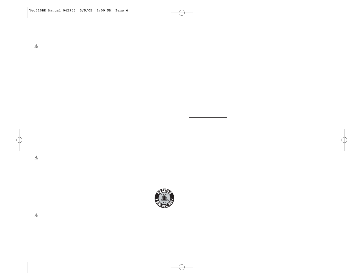 Black & Decker VEC010BD User Manual | Page 6 / 6