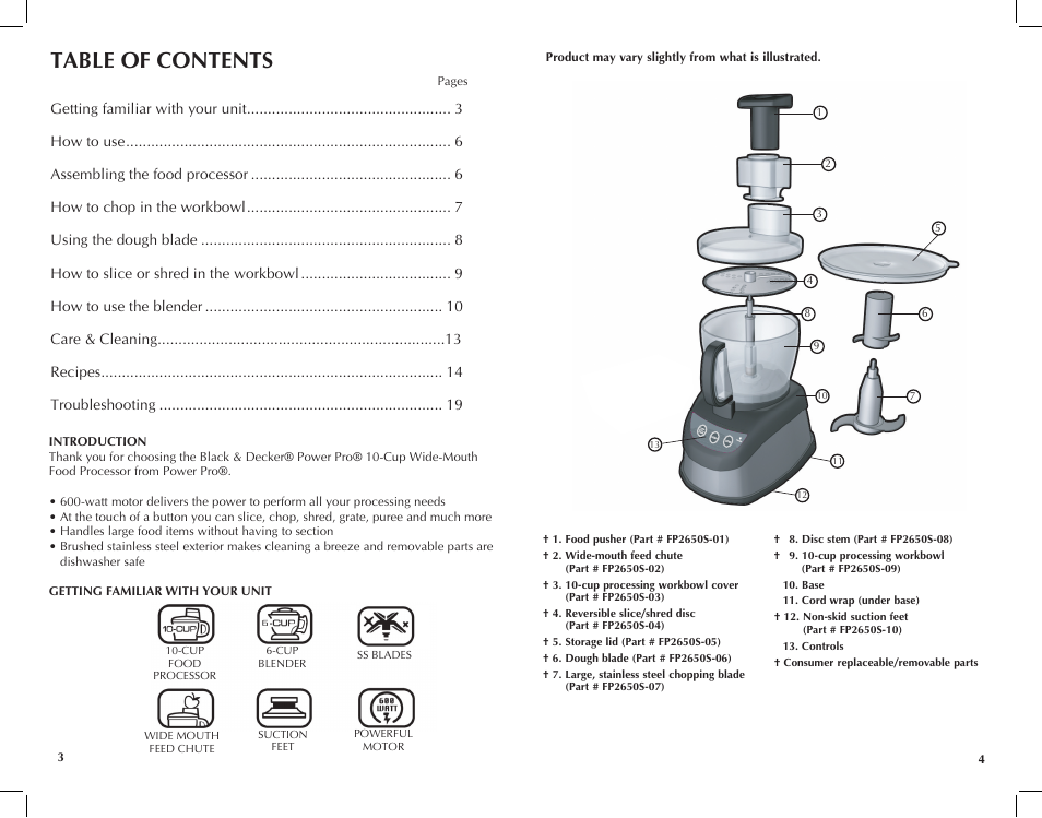 Black & Decker FP2620S User Manual | Page 3 / 37