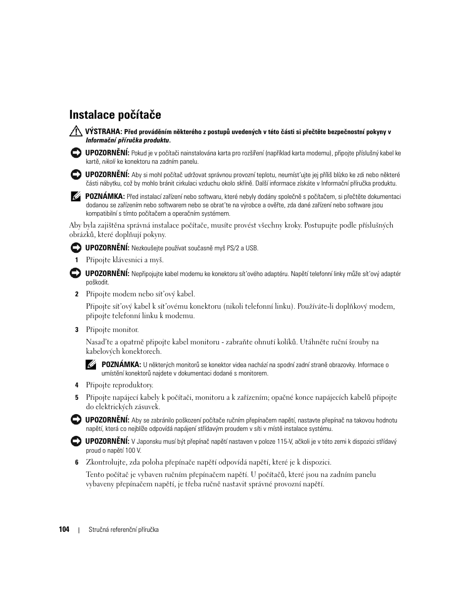 Instalace počítače | Dell OptiPlex 745 User Manual | Page 104 / 428