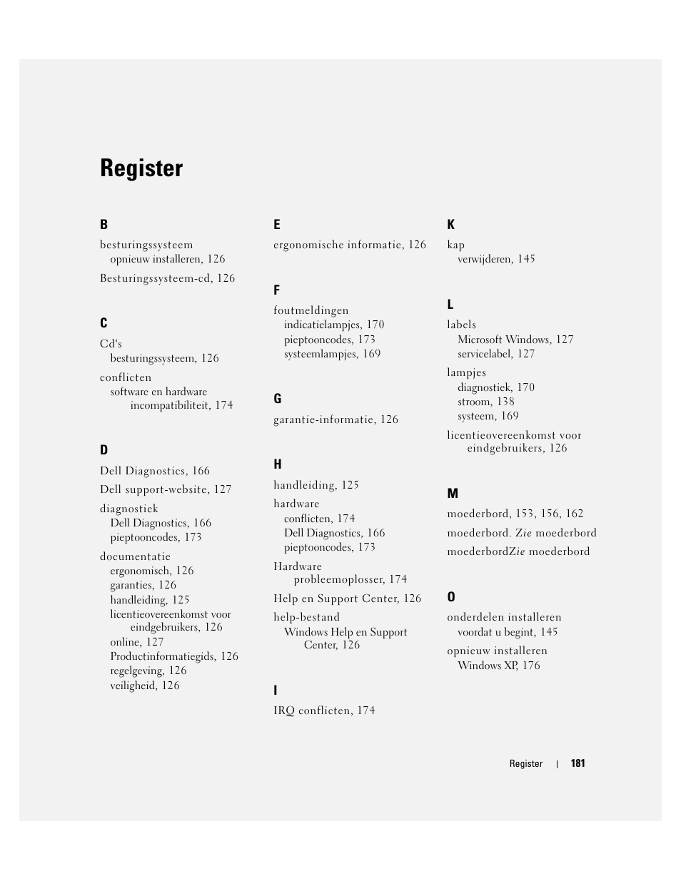 Register | Dell OptiPlex 745 User Manual | Page 181 / 428
