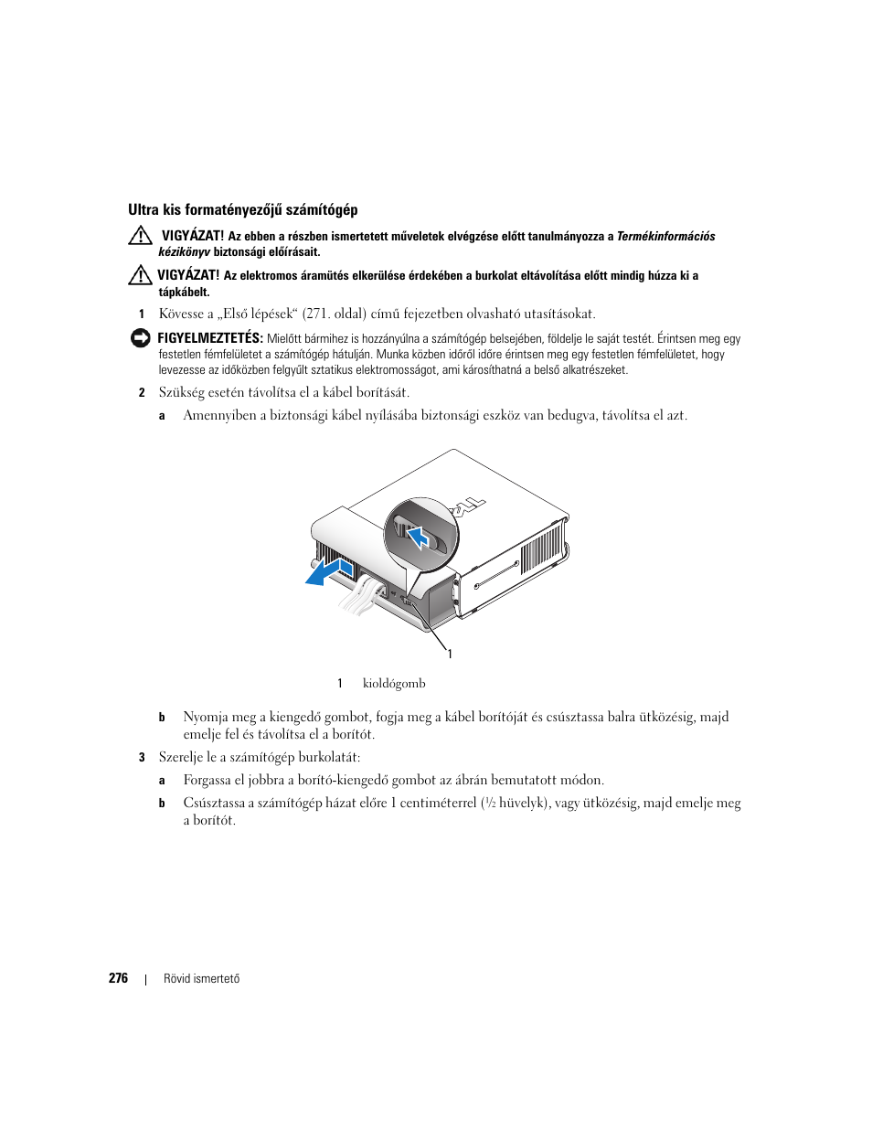 Ultra kis formatényezõjû számítógép, Ultra kis formatényezőjű számítógép | Dell OptiPlex 745 User Manual | Page 276 / 428