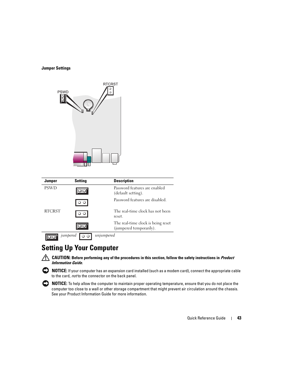 Setting up your computer | Dell OptiPlex 745 User Manual | Page 43 / 428