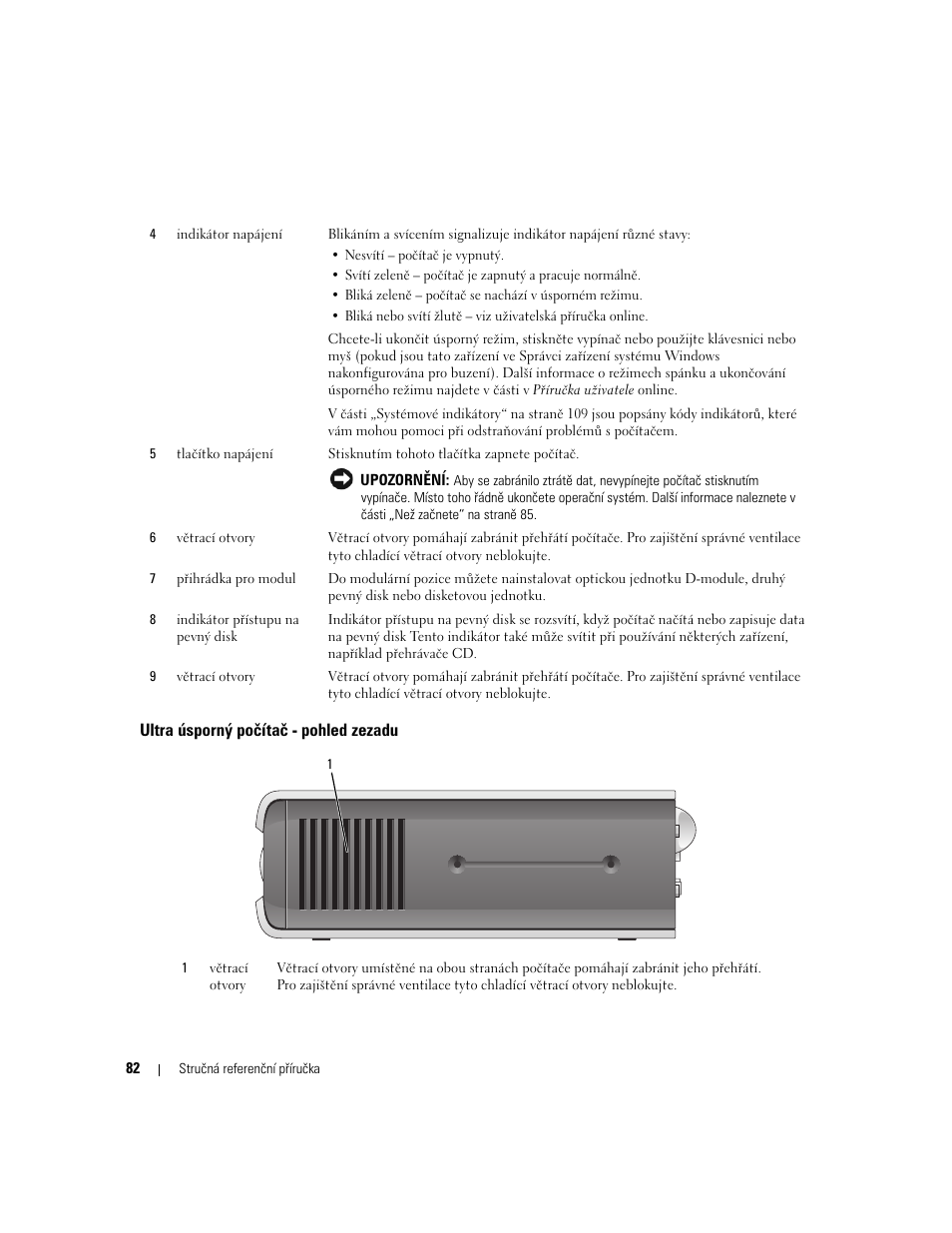 Ultra úsporný počítač - pohled zezadu | Dell OptiPlex 745 User Manual | Page 82 / 428
