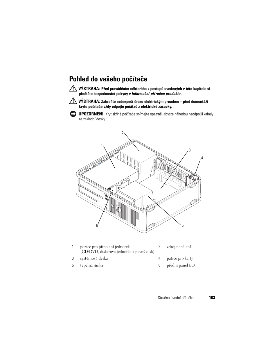 Pohled do vašeho počítače | Dell OptiPlex 330 (Late 2007) User Manual | Page 103 / 490
