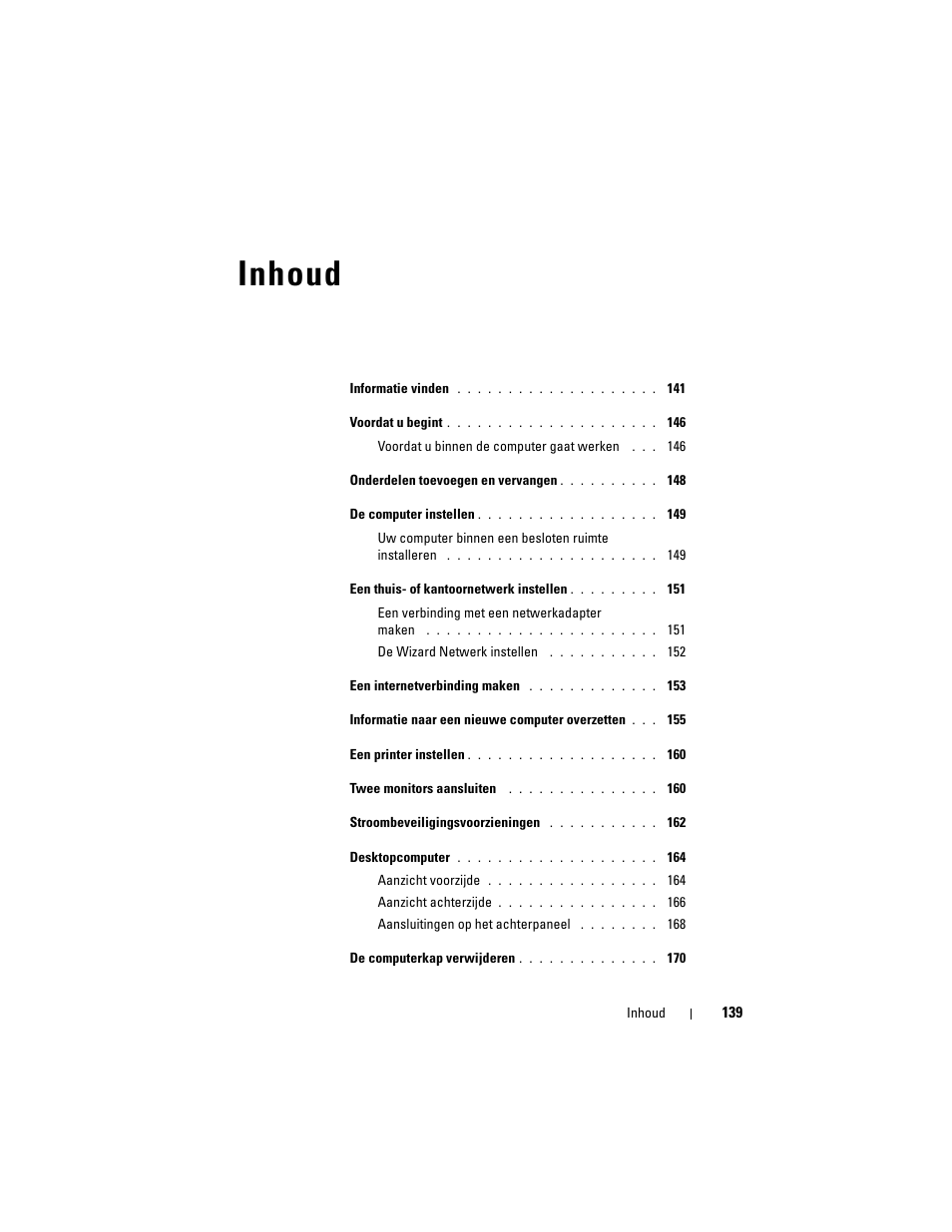 Inhoud | Dell OptiPlex 330 (Late 2007) User Manual | Page 139 / 490