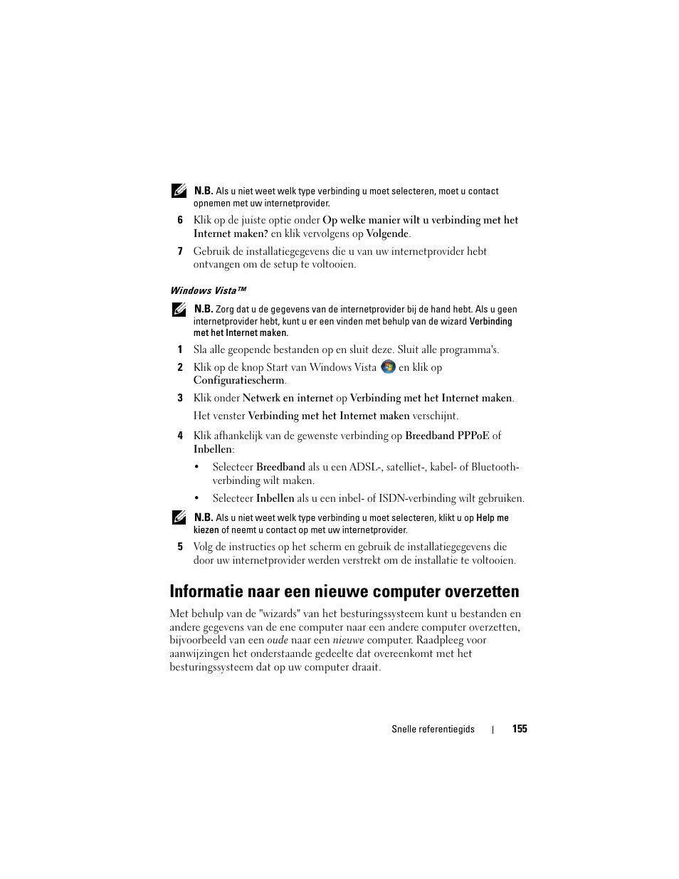 Informatie naar een nieuwe computer overzetten | Dell OptiPlex 330 (Late 2007) User Manual | Page 155 / 490