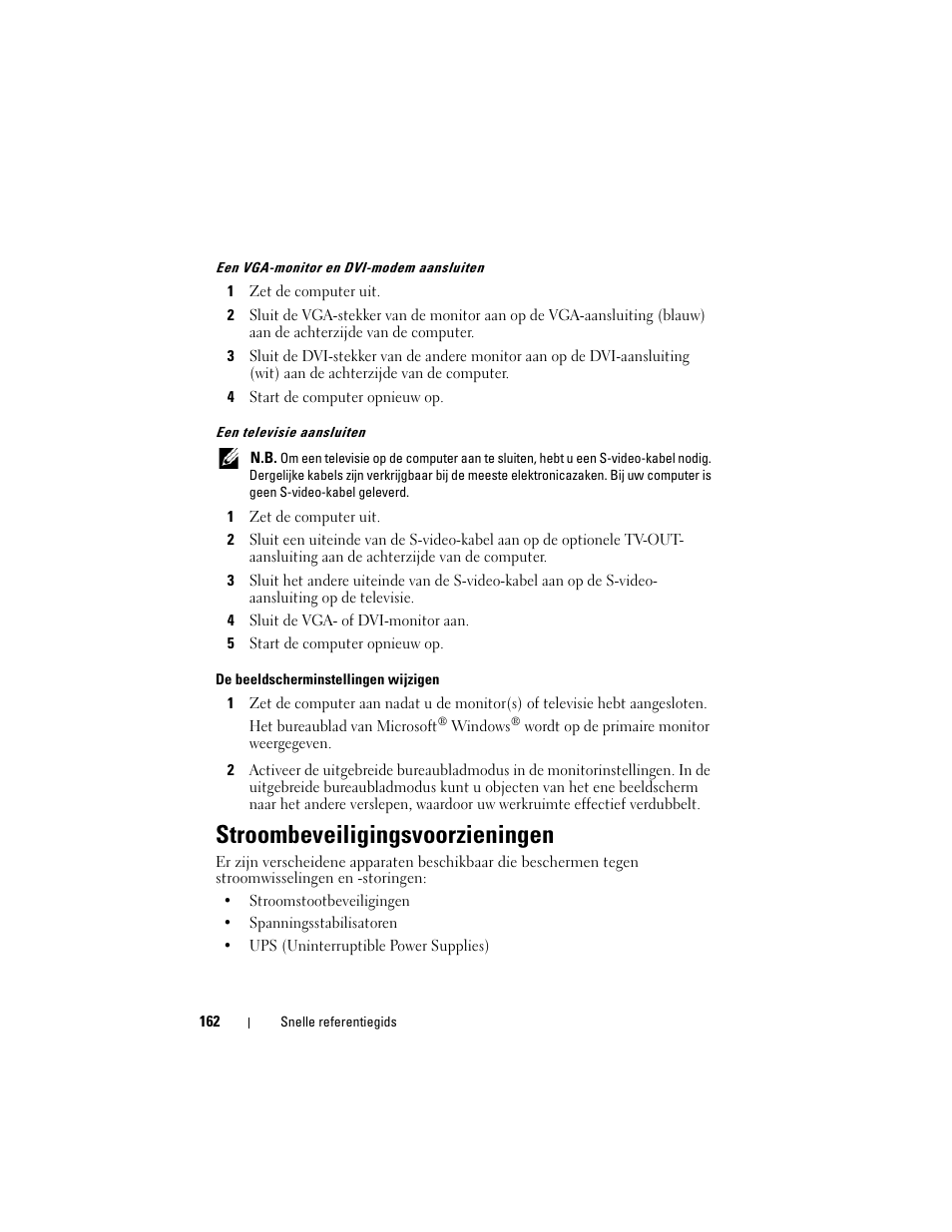 Stroombeveiligingsvoorzieningen | Dell OptiPlex 330 (Late 2007) User Manual | Page 162 / 490