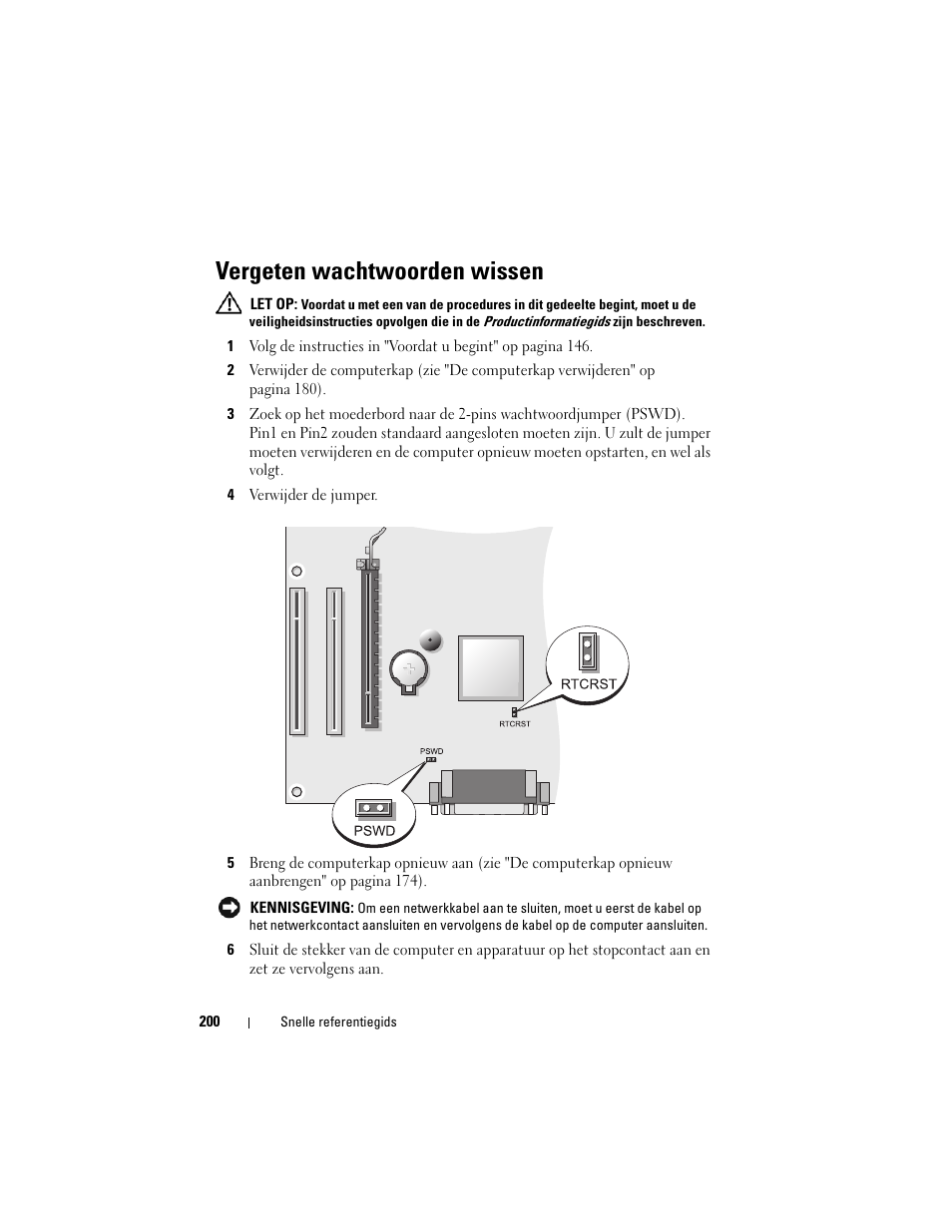 Vergeten wachtwoorden wissen | Dell OptiPlex 330 (Late 2007) User Manual | Page 200 / 490