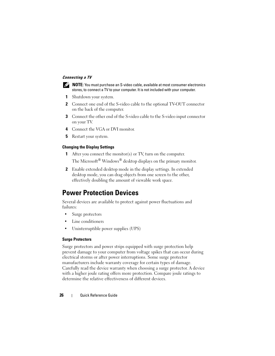 Power protection devices | Dell OptiPlex 330 (Late 2007) User Manual | Page 26 / 490