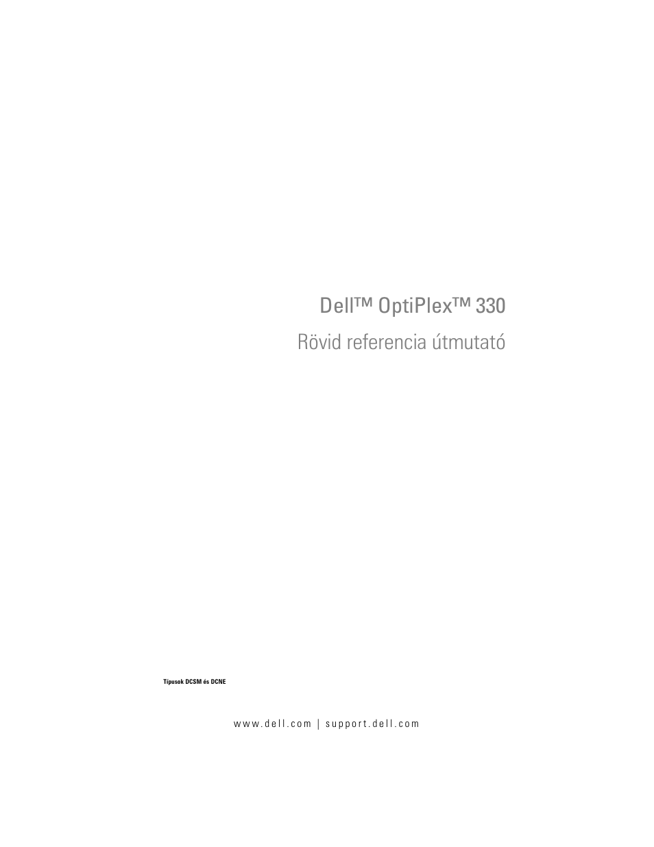 Rövid referencia útmutató, Dell™ optiplex™ 330 rövid referencia útmutató | Dell OptiPlex 330 (Late 2007) User Manual | Page 281 / 490