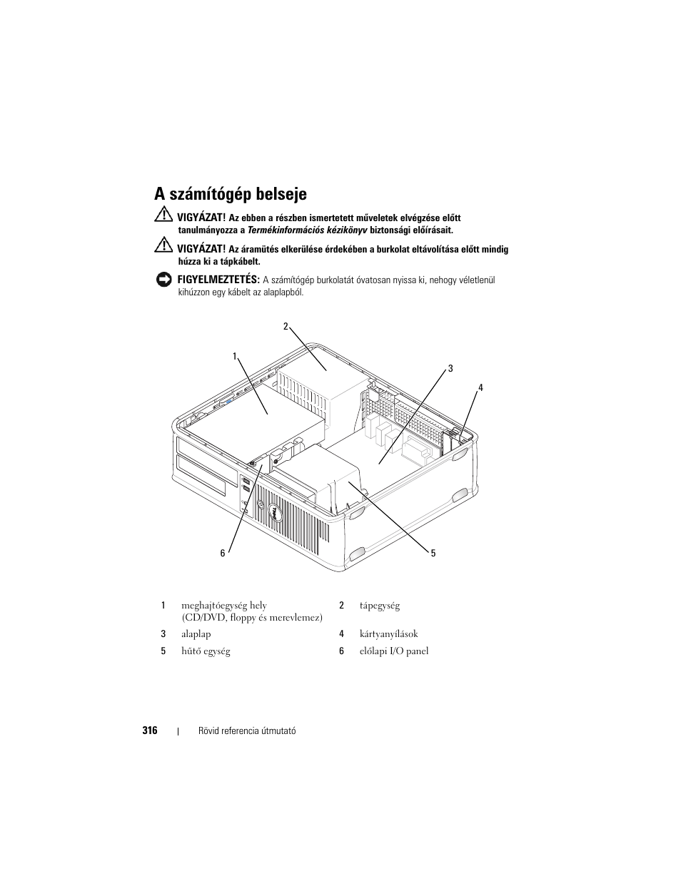 A számítógép belseje | Dell OptiPlex 330 (Late 2007) User Manual | Page 316 / 490