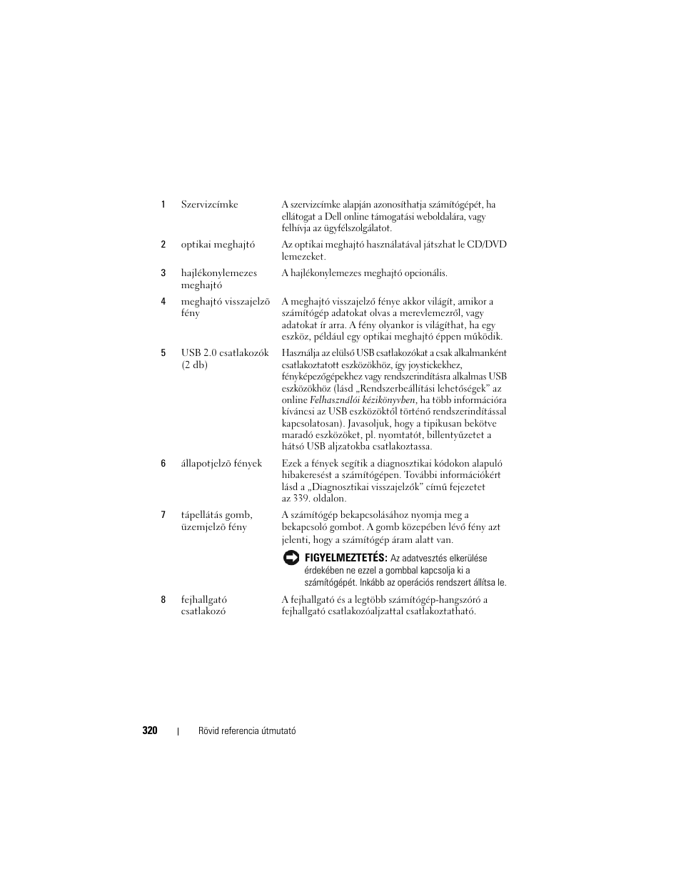 Dell OptiPlex 330 (Late 2007) User Manual | Page 320 / 490