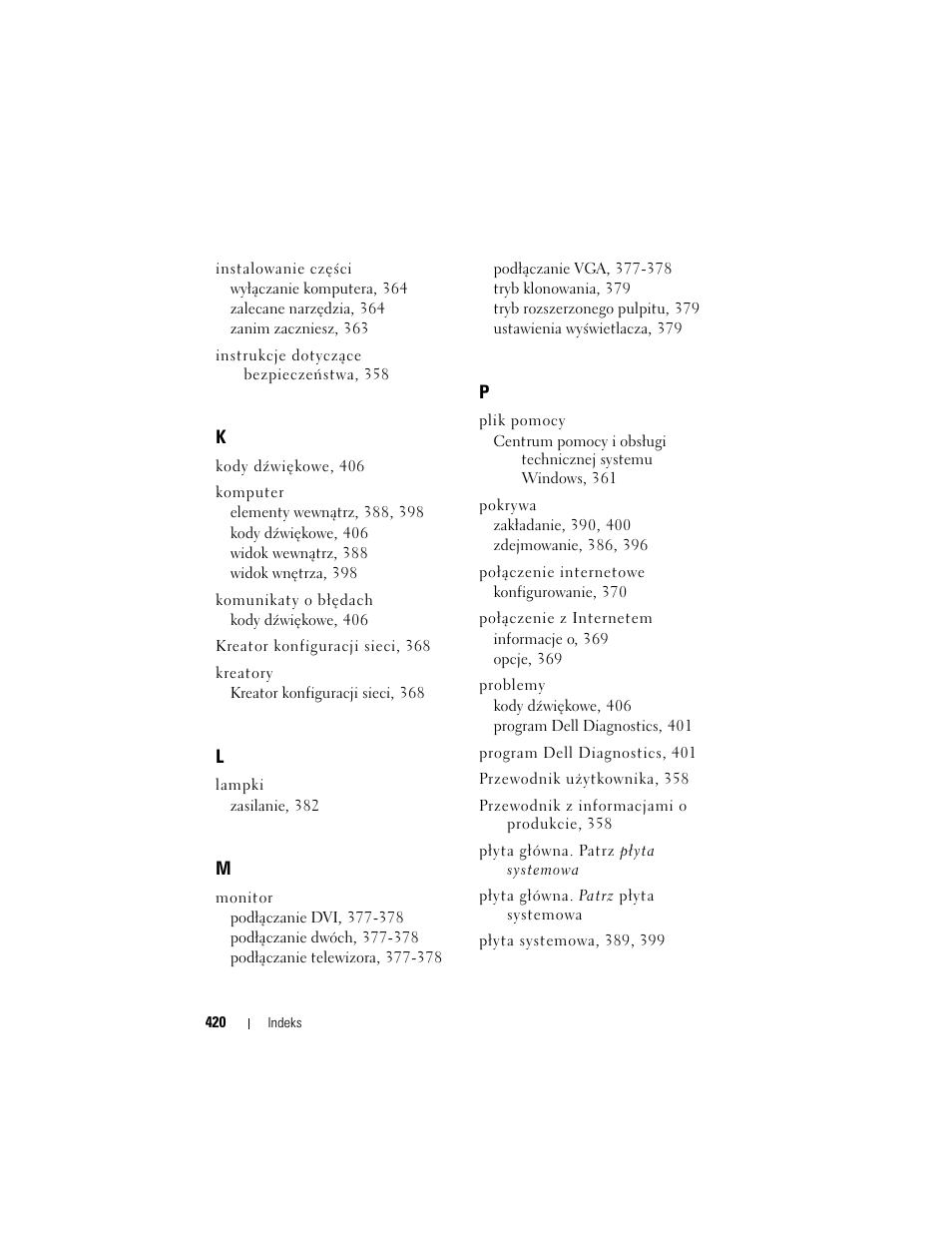 Dell OptiPlex 330 (Late 2007) User Manual | Page 420 / 490
