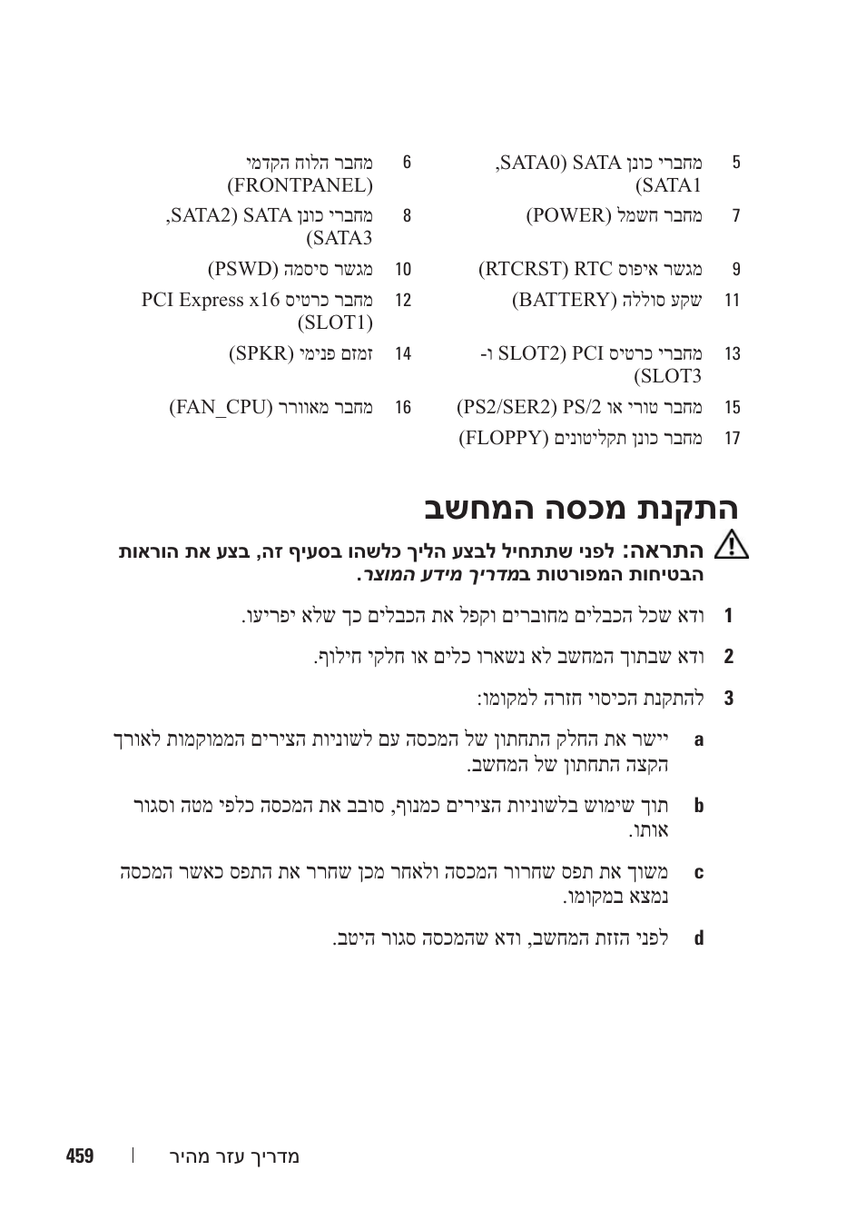 בשחמה הסכמ תנקתה | Dell OptiPlex 330 (Late 2007) User Manual | Page 454 / 490