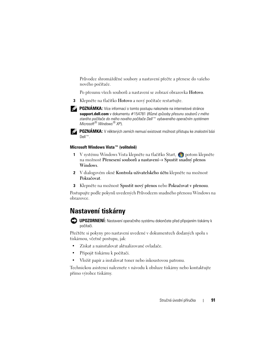 Nastavení tiskárny | Dell OptiPlex 330 (Late 2007) User Manual | Page 91 / 490