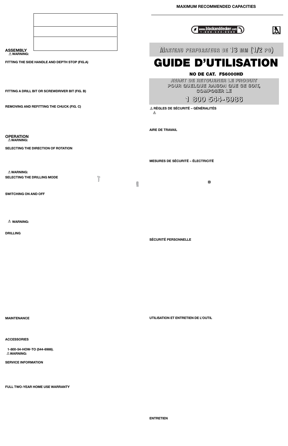 Guide d’utilisation | Black & Decker Fire Storm 622675-00 User Manual | Page 2 / 5