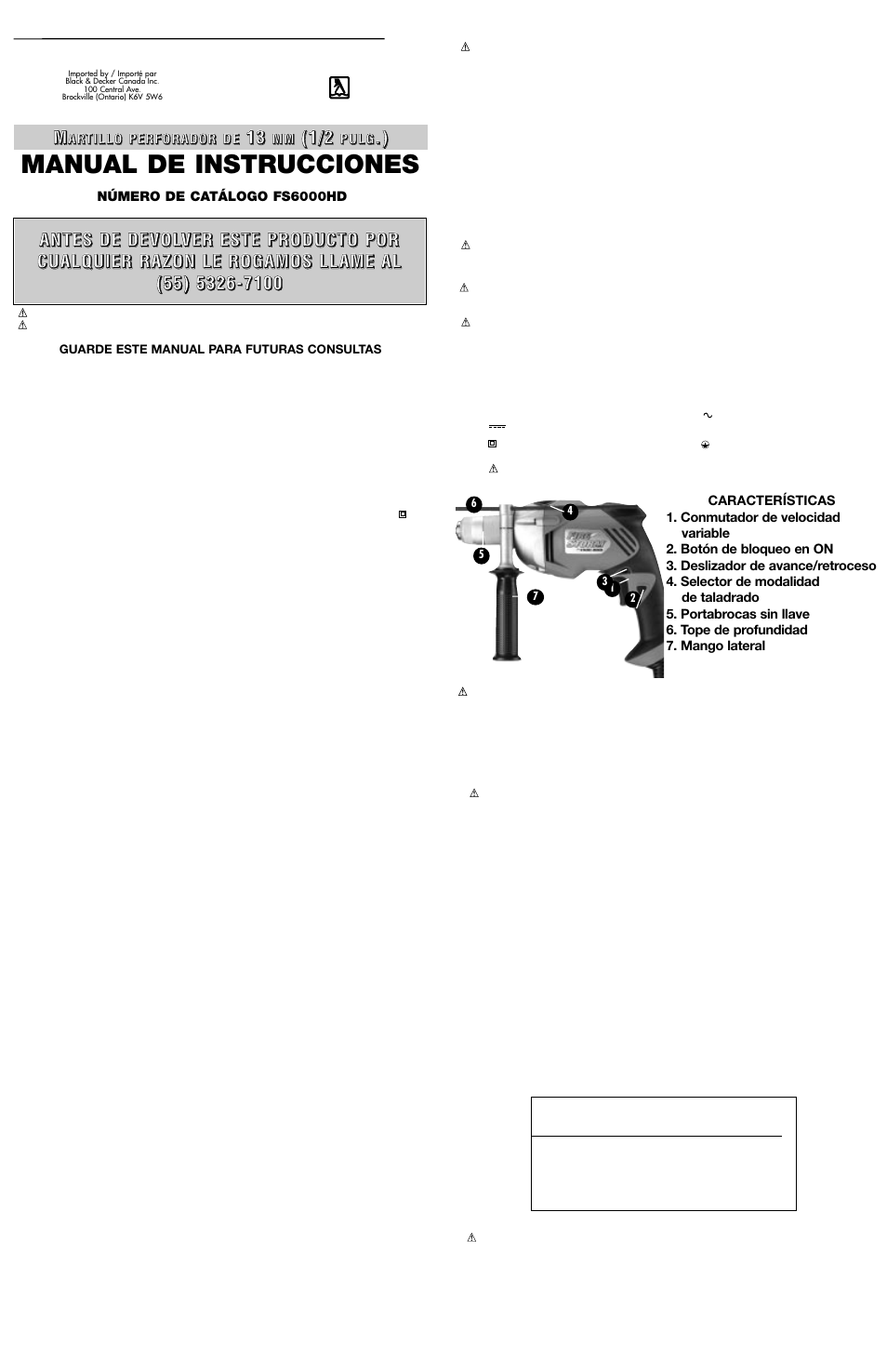 Manual de instrucciones | Black & Decker Fire Storm 622675-00 User Manual | Page 4 / 5