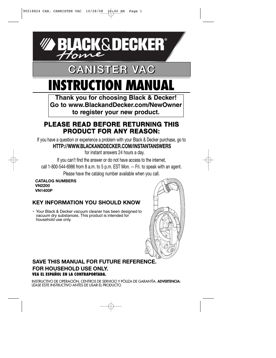 Black & Decker VN2200 User Manual | 36 pages