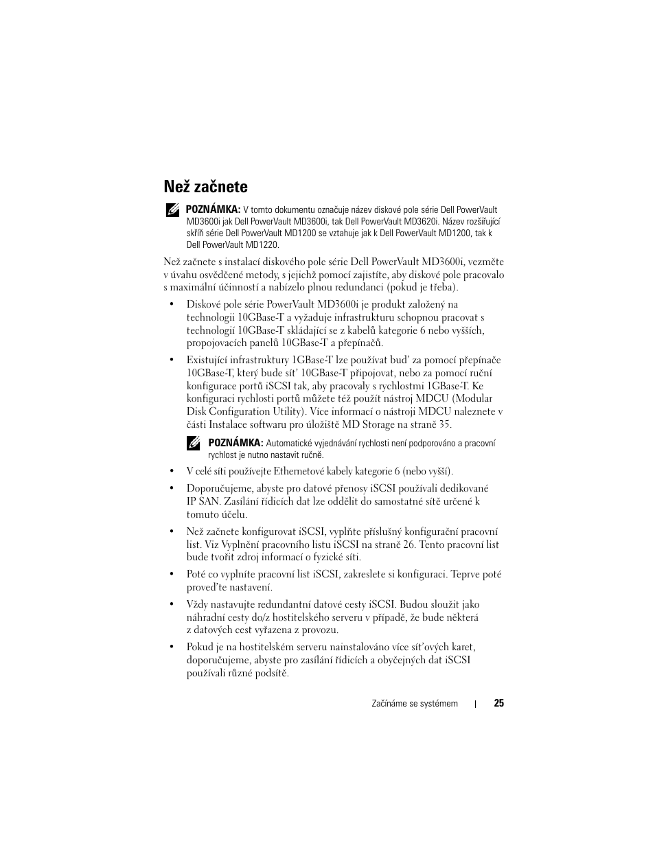 Než začnete | Dell POWERVAULT MD3600I User Manual | Page 27 / 222