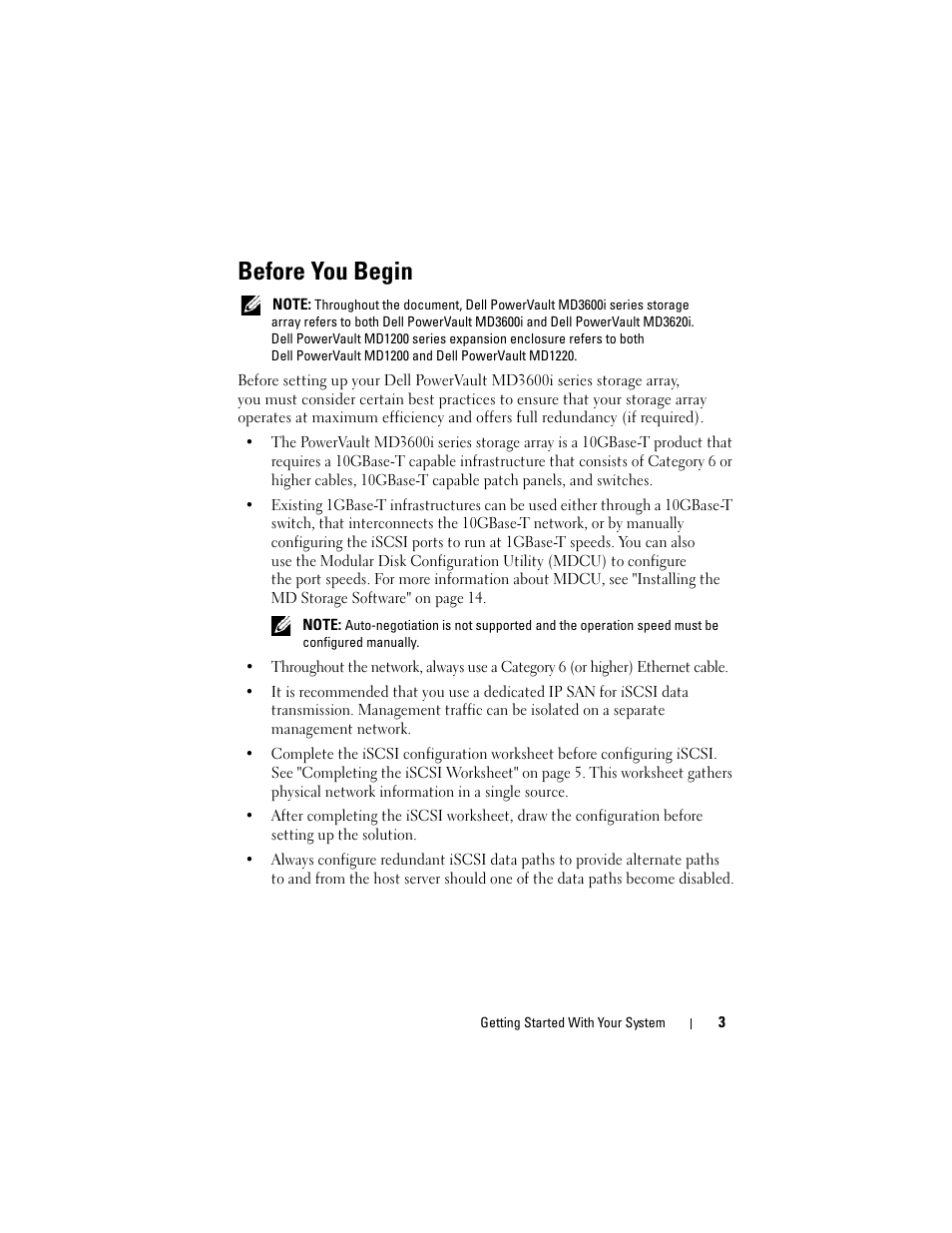 Before you begin | Dell POWERVAULT MD3600I User Manual | Page 5 / 222