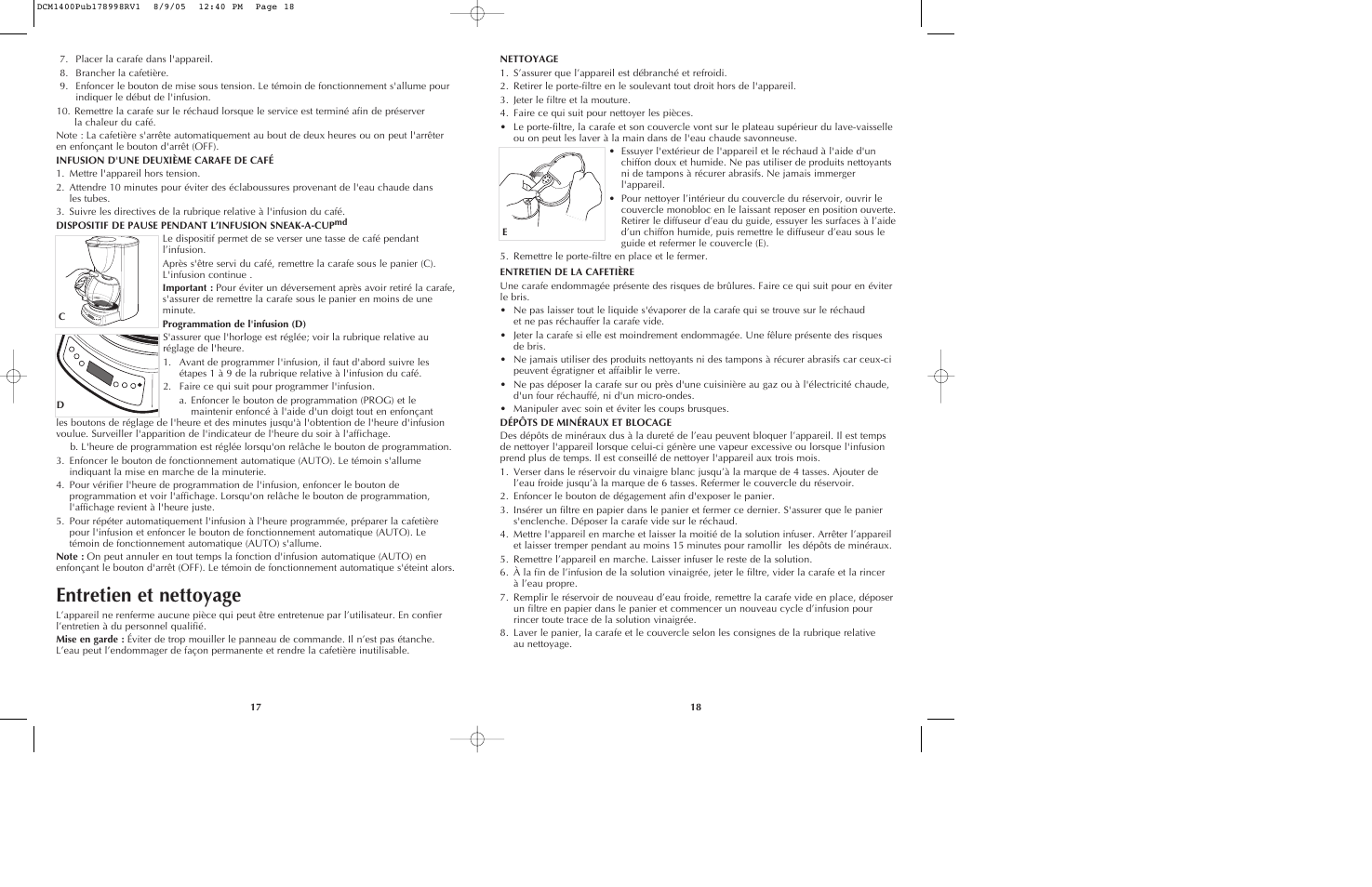 Entretien et nettoyage | Black & Decker DCM1400 User Manual | Page 10 / 13