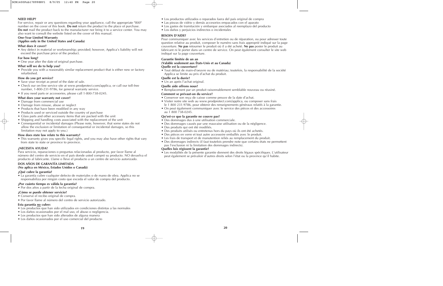 Black & Decker DCM1400 User Manual | Page 11 / 13