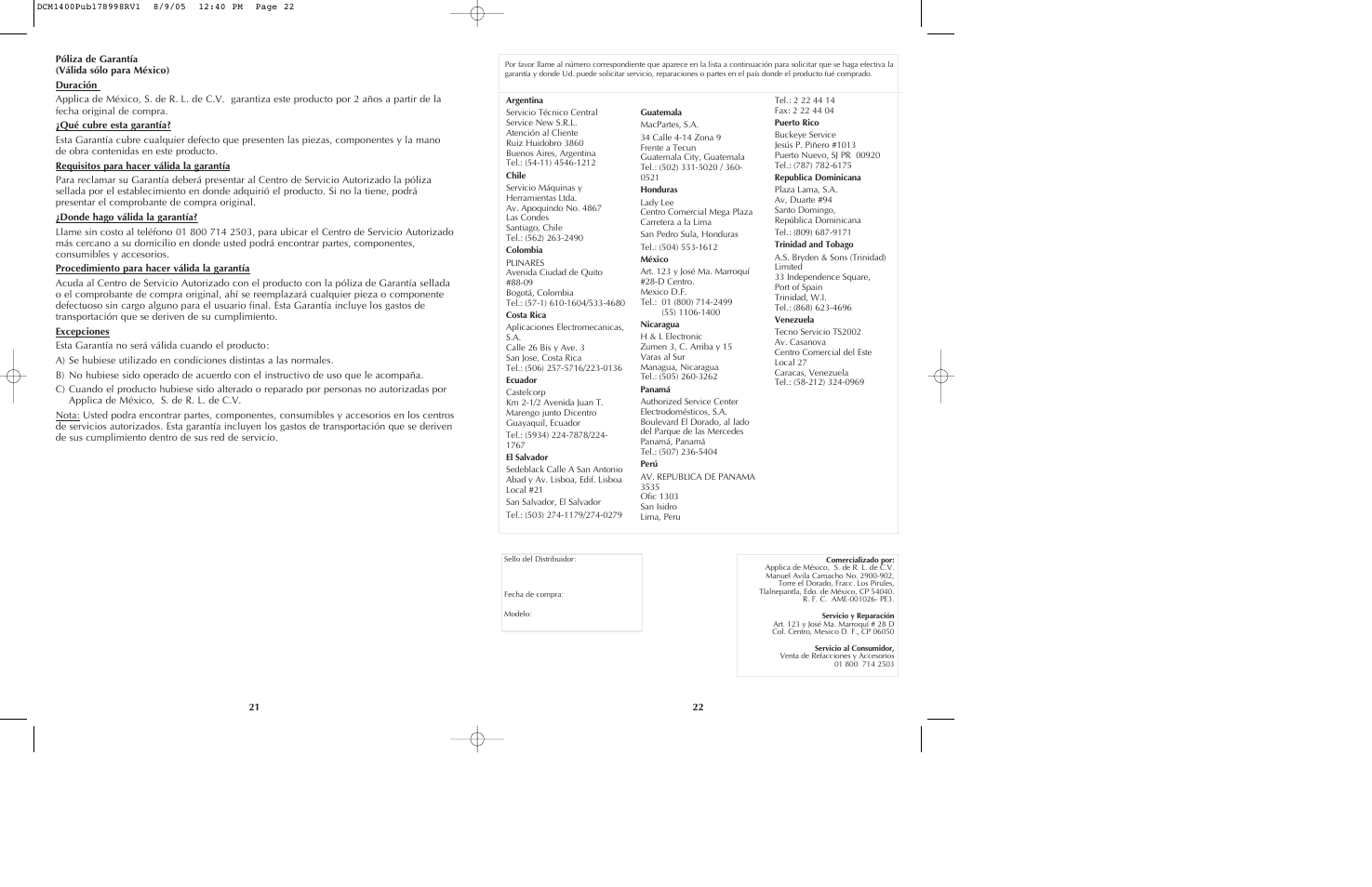 Black & Decker DCM1400 User Manual | Page 12 / 13