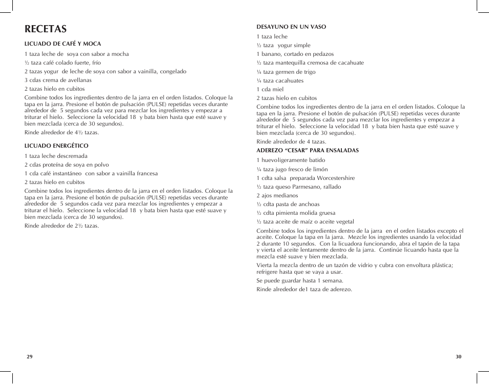 Recetas | Black & Decker BLC18750DMB User Manual | Page 16 / 27